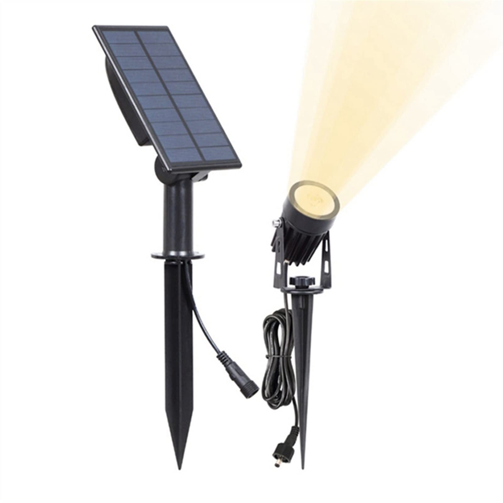 Focos solares LED para exteriores 6000K 3000K IP65 Luz solar para exteriores a prueba de agua Luces de pared solares para decoración de jardines Lámparas de luces para patio, césped, camino (Color d