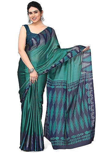 Image of MIRCHI FASHION Saree for Woman Chiffon Georgette Polka Dot Border | Plain Lightweight Women's Sari with Printed Pallu and Blouse Piece