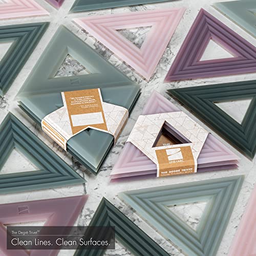 The Degrē Trivet (Indigo Wash, Set Of 3) By Line+Arc. Potholder, 10Mm Thick & Heat Resistant To 500F. 100% Food-Grade Silicone, Dishwasher Safe, Stain-Resistant. Modern Geometric Mid Century… #TOP6