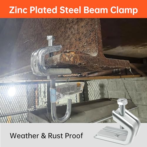 Image of 1 /4 inch x 20 Beam Clamp for Threaded Wire Ring, Zinc Plated Steel Beam Clamp with Harden Point Screws for 1 /2 inch Flanges 50 Pack