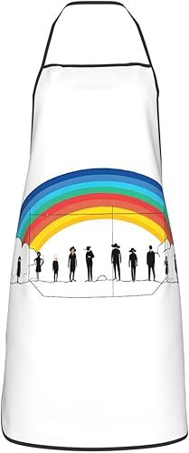 Miniatura 8 de Unisex Apron With Pocket, Small Rainbow Chef Apron For Cooking, Bbq & Crafts, Spillproof Kitchen Protection Bib With Large Utility Pocket For Adults