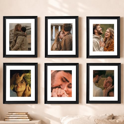 Image of Art Street Wooden Photo Frame for living room, Aesthetic Cave Design Photo Frames for Photograph, Art Work, Certificates Set of 6 (6x8 Inch, Black)