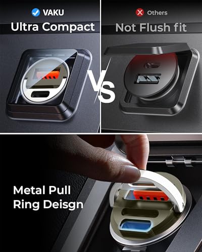 Image of DR VAKU ESSENVOLT 65W Car Charger Fast Charging Dual Port Type C PD PPS 65W + 18W QC 3.0 USB Car Mobile Laptop Adapter for iPhone 17 /16 /15 /14 etc., Samsung All Series, Tablets, & Android Smartphones