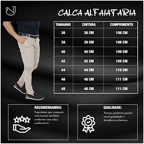 Calça Sarja Masculina de Alfaiataria (Verde Militar, 40)