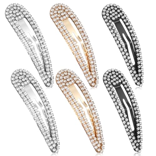 6 piezas pinzas para el cabello con cristales brillantes miniatura 1