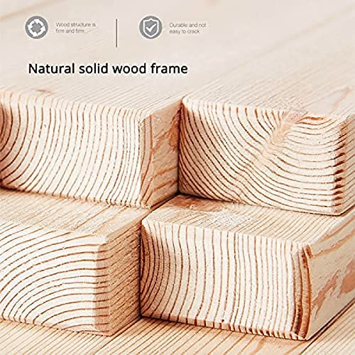 Banco de almacenamiento rectangular de lino y baúl moderno de madera maciza marrón 5