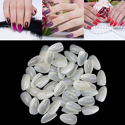 Noverlife 1200Pcs Full Cover Short Almond False Nail Tips, 10 Sizes Manicure Short Acrylic Nail Art Tips, Artificial Finger Nail Tips For Diy Home Nail Salon Nail Design #TOP12