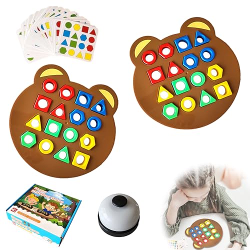 Shape Matching Game, 2026 New Children Puzzles Geometric Shape Quick Matching Board, Color Sensory Educational Toy for Kids Ages 3-8 (1 Set)