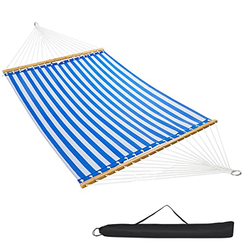 Valleyray Hammock With Spreader Bars, Double Hammock With Wooden Spreader Bar And Chains For 2 Persons, 450 Capcity. #TOP30