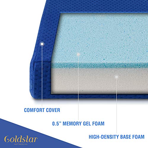 Gold Star Tri-Folding Gel Memory Foam Mattress, 25 X 75 Inches - 3-Inch Gel-Infused Cooling Mattress Topper, Cot Pad, Guest Bed - Portable Floor Mattress With Soft, Removable, And Washable Cover #TOP4