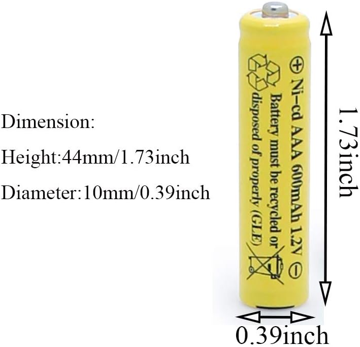 QBLPOWER 1.2v AAA NiCd 600mAh Triple A Rechargeable Battery Cell for Solar Lights Garden Lamp (20 Pack AAA)
