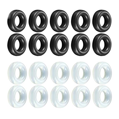 YR Soft Silicone Eyeglasses Temple Tips Sleeve Retainer, Comfort Anti-Slip Ear Cushions For Sunglasses 10 Pairs-Black & Clear