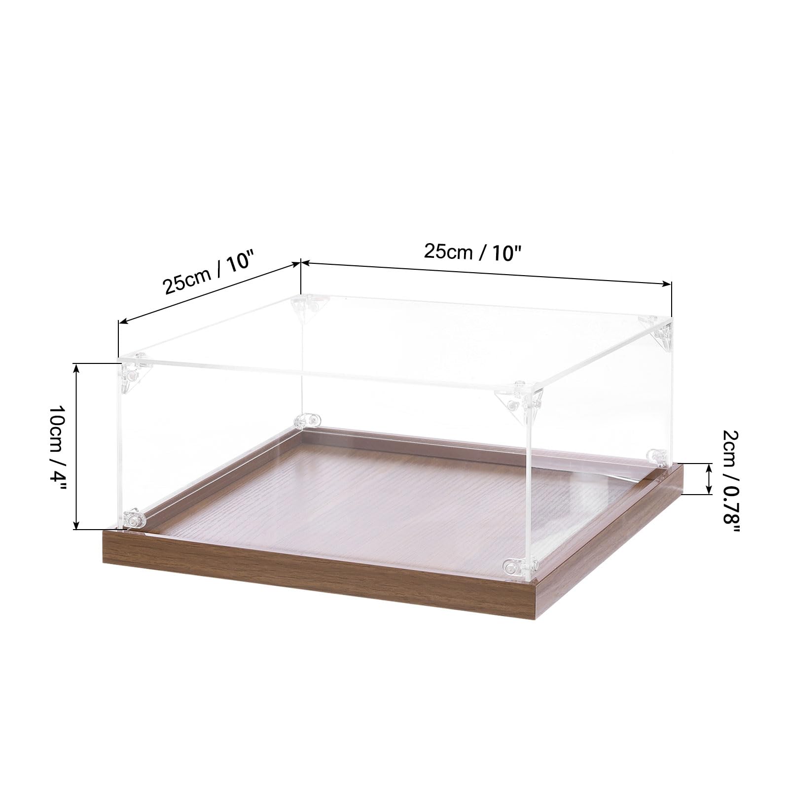 QUARKZMAN Acrilico Display Custodia 10"x10"x4" Trasparente Display Scatola Assembla Antipolvere Conservazione Organizzatore Vetrina per Oggetti Collezione Azione Personaggi