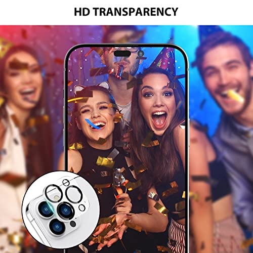 Zuslab Rear Camera Screen Protector Compatible With Apple Iphone 14 Pro 6.1''/ 14 Pro Max 6.7'' 2022, 2 Pack 9H Tempered Glass Cover, With Black High-Gloss Circle, Hd Clear Lens Film, Transparent #TOP5