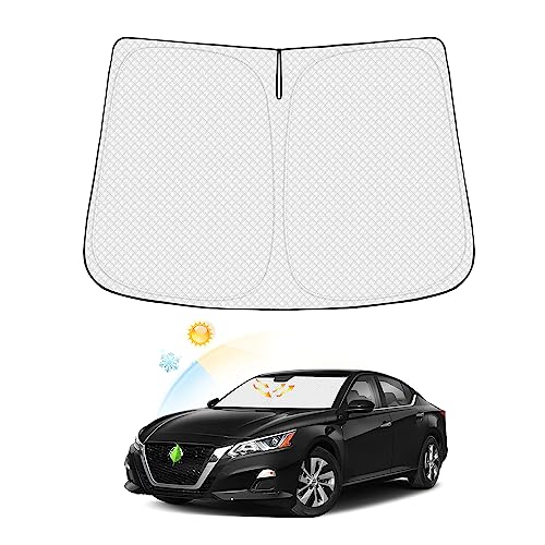 Image of Canvcle Windshield Sun Shade for 2019-2025 2026 Nissan Altima Accessories Thicken 6-Layer Foldable Front Window Sunshade Cover Sun Visor Protector Block UV Rays Keep Vehicle Cool