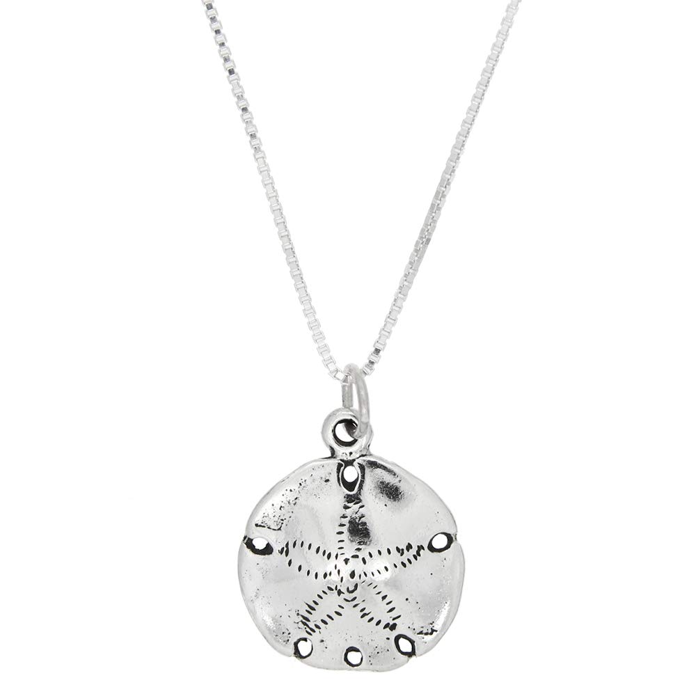 LGU Sterling Silver One Sided Sand Dollar Necklace