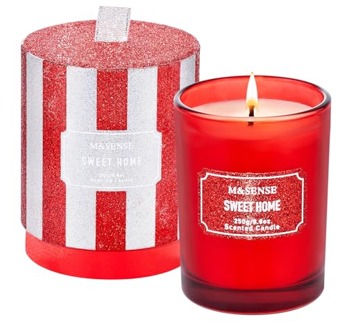 M&SENSE Bougie parfumées Sweet Home, bougies cadeaux pour femmes, bougies naturelles au soja, 250g 50 heures de combustion, bougies parfumées pour la maison