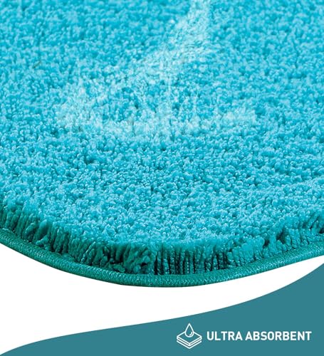 Image of Obsessions Ultra-Absorbent Quick-Dry Bath Mat | 1400 GSM Polyester | Soft, Non-Slip & Fast-Drying Bathroom Rug for Safety & Comfort | 40 x 60 cm | Teal