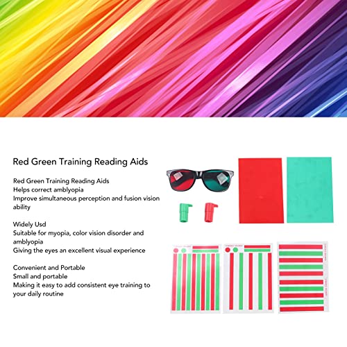 Image of Red Green Vision,Amblyopia Vision Cards,Semme Eye Training Cards for Myopia, Strabismus, and Amblyopia with Red Green Glasses