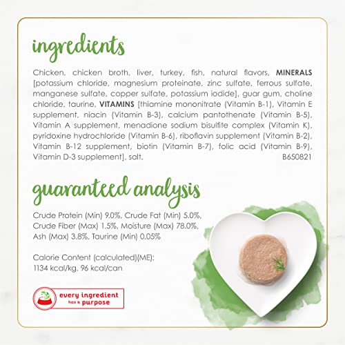 Image of Purina Fancy Feast Wet Cat Food Pate Gourmet Naturals White Meat Chicken Recipe - (Pack of 12) 3 oz. Cans