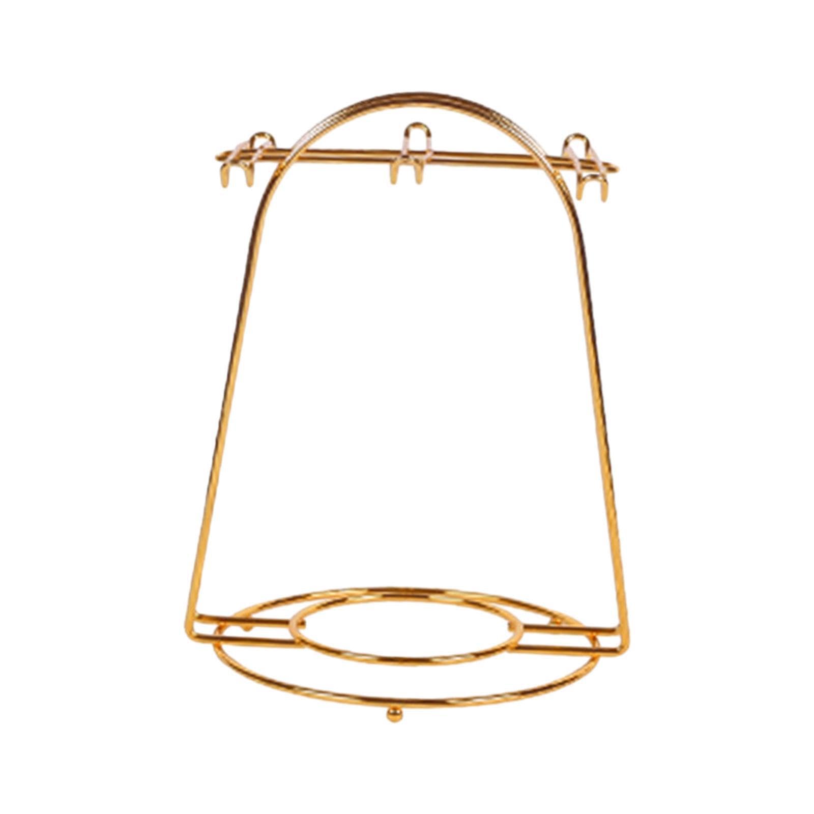 TWISAXC Modern Metal Cup Holder Organizer Drain Water Cup Shelf Effortlessly Fits Various Kitchen Styles While Maintaining Functionality Metal Kitchen , Gold , Hold 6 Mugs