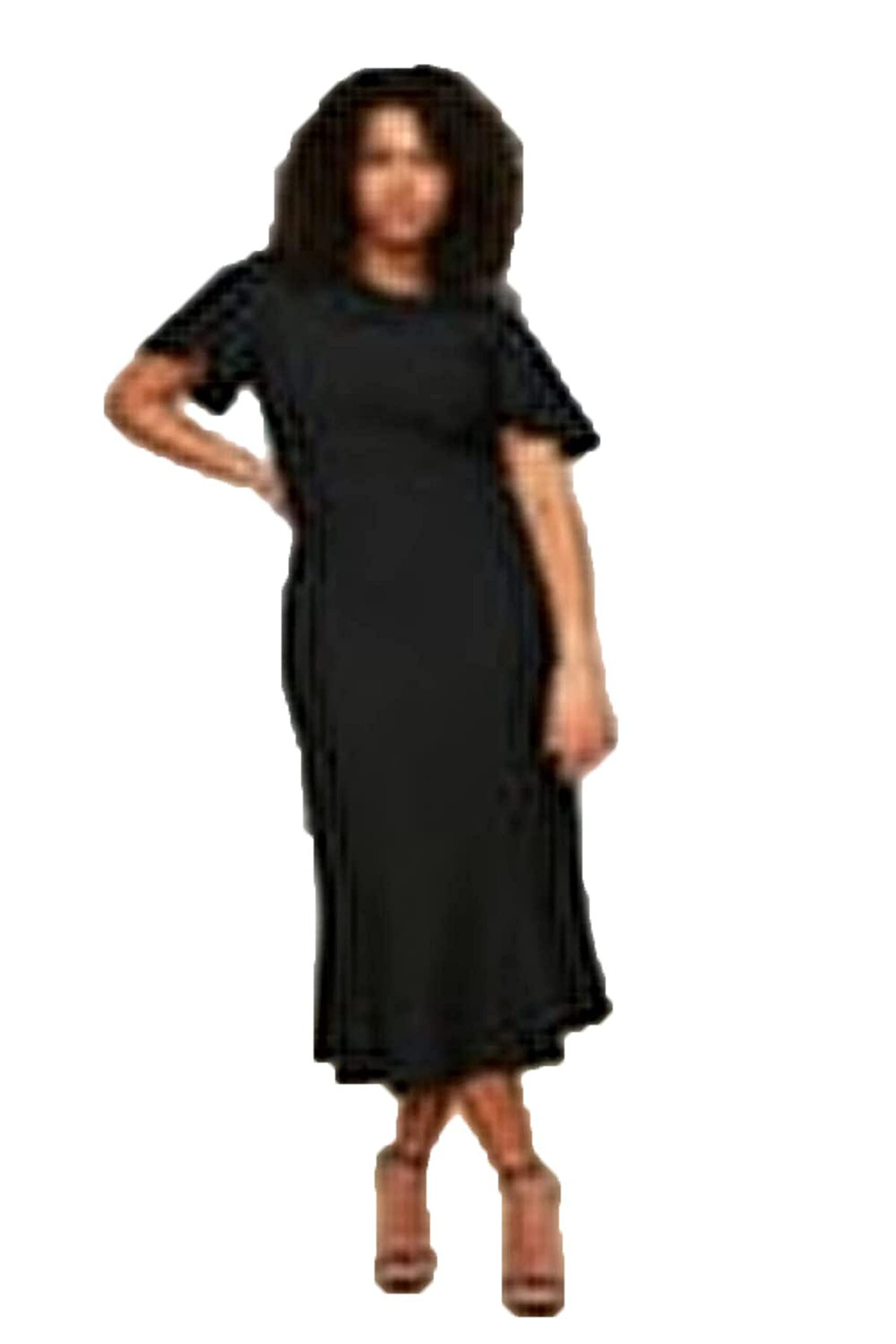 Trendyol Woman Regular Mermaid Crew Neck Woven Plus Size Dress Vestido para Mujer
