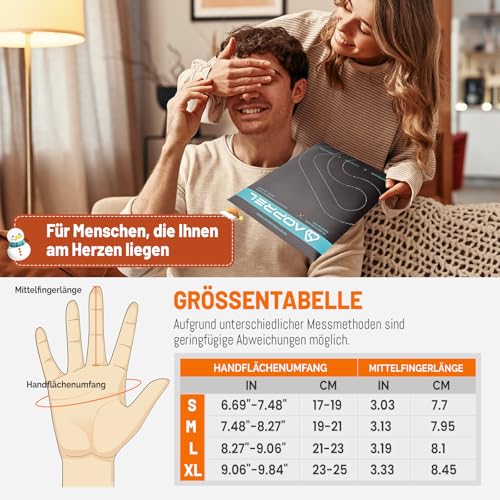 AOPREL Handschuhe Herren Damen - Winddicht & Touchscreen Laufhandschuhe mit Warme Winddichte,Fahrradhandschuhe mit Anti-Rutsch, Sporthandschuhe für Fahrradfahren, Wandern, Laufen & Autofahren