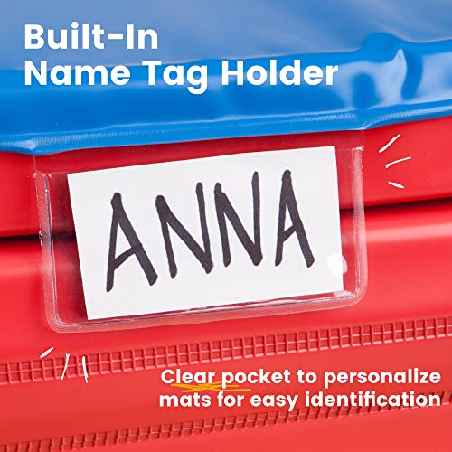 Ecr4Kids Premium Folding Rest Mat, 3-Section, 1In, Classroom Furniture, Blue/Red #TOP4