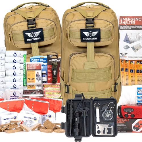 Stealth Angel Survival – 72 Hour Family Emergency Kit – 1-5 Person Survival Bag for Earthquakes, Hurricanes, and Other Natural Disasters