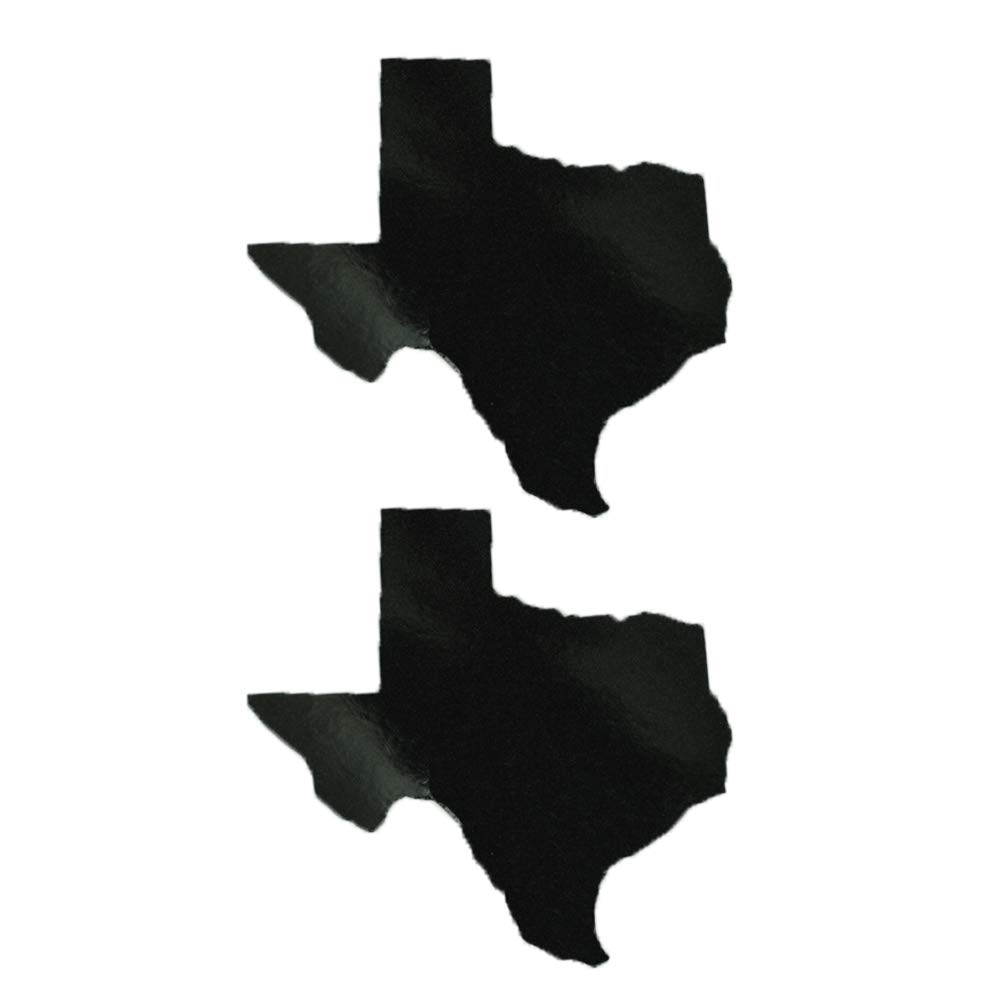 LiteMark Reflective Black 2.5 Inch Texas Sticker Decals for Hard Hats, Helmets, Tool Boxes and More - Pack of 2
