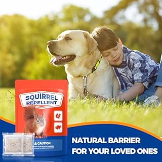 Squirrel Repellent Pouches 12 Packs - Natural Chipmunk Deterrent for Bird Feeders, Flower Pots, Lawn, Garden, Keep Squirrels Out of Attic, Car, Indoor