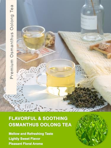 Image of TeeLux Osmanthus Oolong Tea Loose Leaf, Smooth Taste, Floral Aroma, 5.3oz