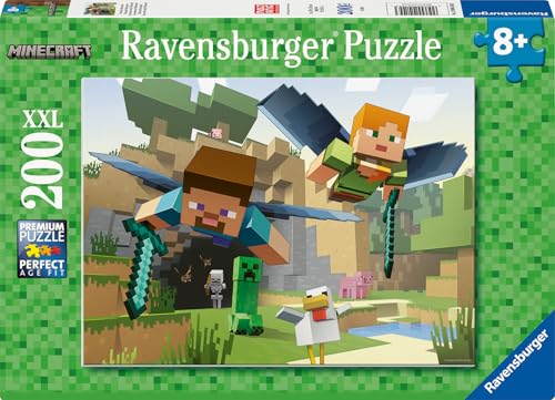 Ravensburger Kinderpuzzle - 12004144 Minecraft - Puzzle für Kinder ab 8 Jahren mit 200 Teilen im XXL-Format