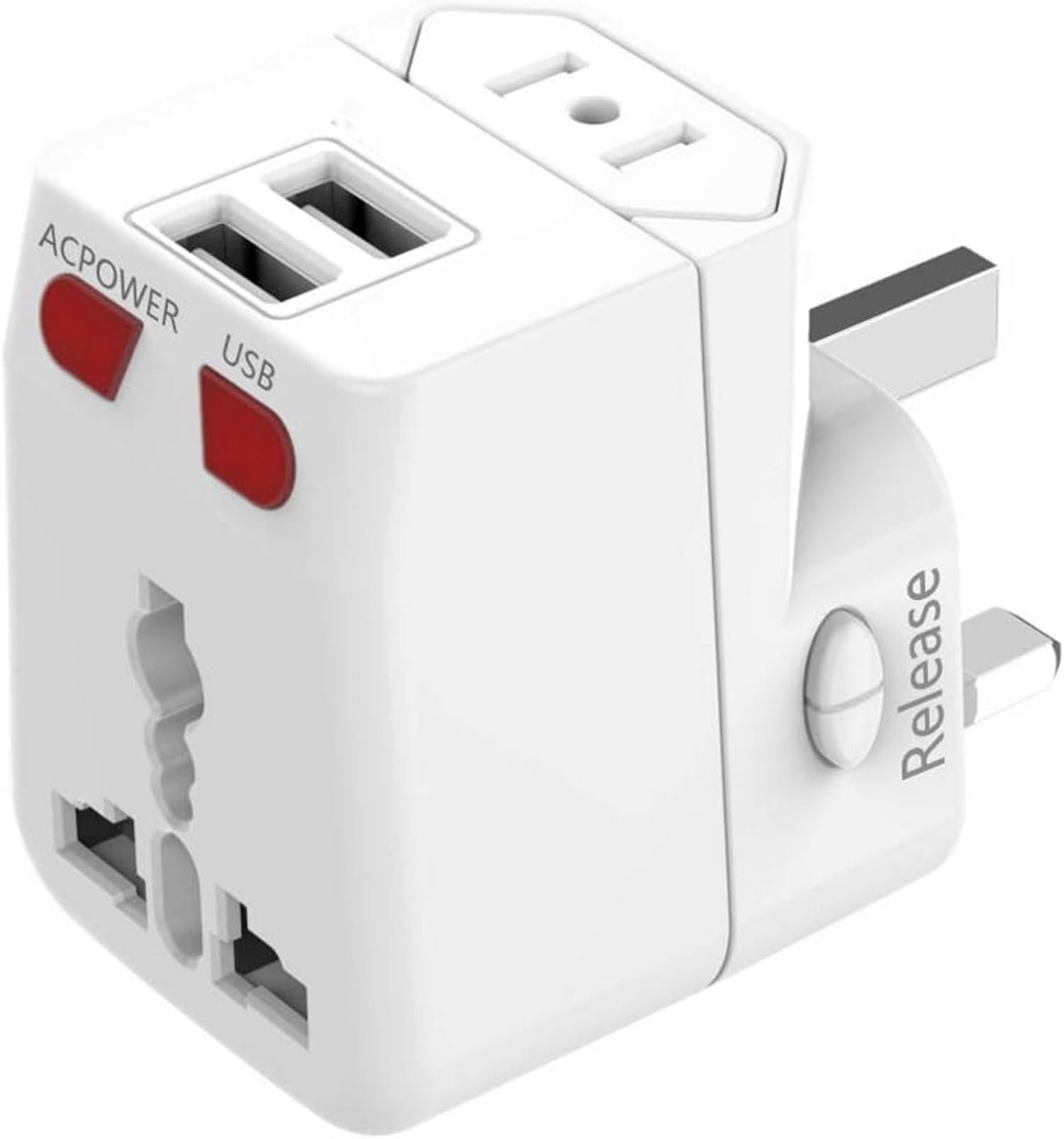 MelfiMelfiâ„¢ Universal Multi Plug Travel Adapter UK,US,AU with Dual USB Power Ports