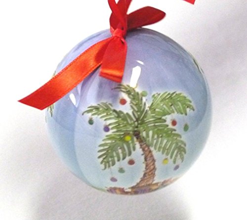 Palm Tree Ball Christmas Ornament, Palm Tree Decorated With Ornaments And Gifts Underneath #TOP2