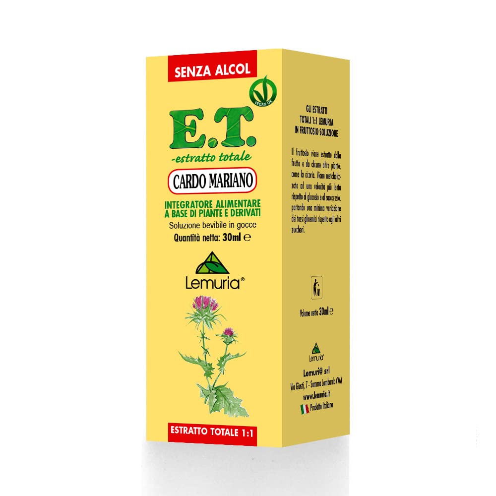 Lemuria - Cardo Mariano - Favorisce la Funzionalità Digestiva ed Epatica - Integratore Alimentare a Base di Piante e Derivati - 30 ml - Made in Italy