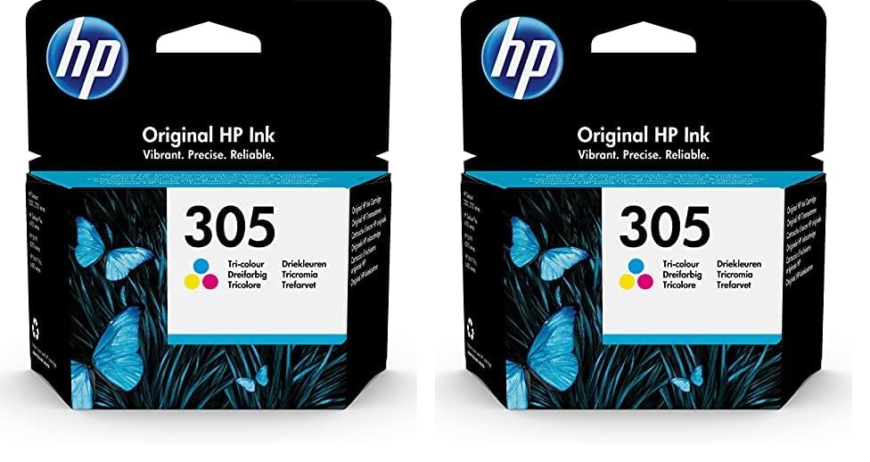 HP 3YM60AE 305 Original Ink Cartridge, Tri-Colour, Single Pack (Pack of 2)