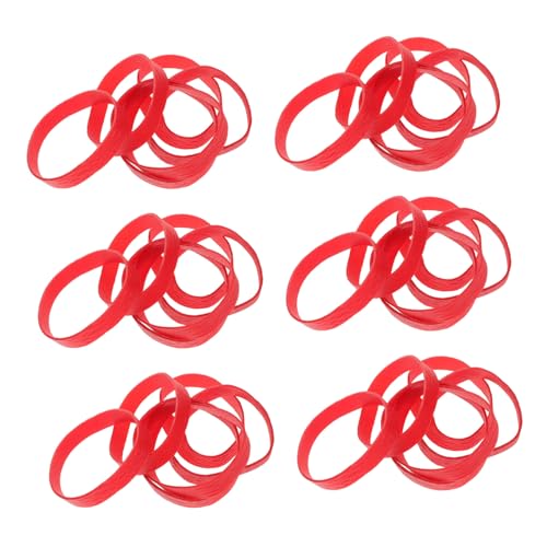 Lurrose Bandas Elásticas Rojas Resistentes Bandas de Goma Antideslizantes de Alta Elasticidad para Oficina Embalaje Industria Anillas Flexibles Duraderas para Organización y Manualidades