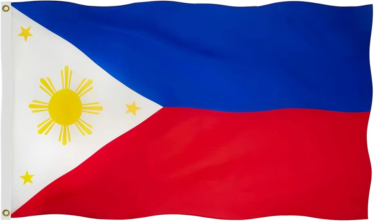 Philippines Flag 6X10 FT, Outdoor Polyester Flags, Double Stitched Philippine National Flags with Brass Grommets and Stronger Header. (6X10)