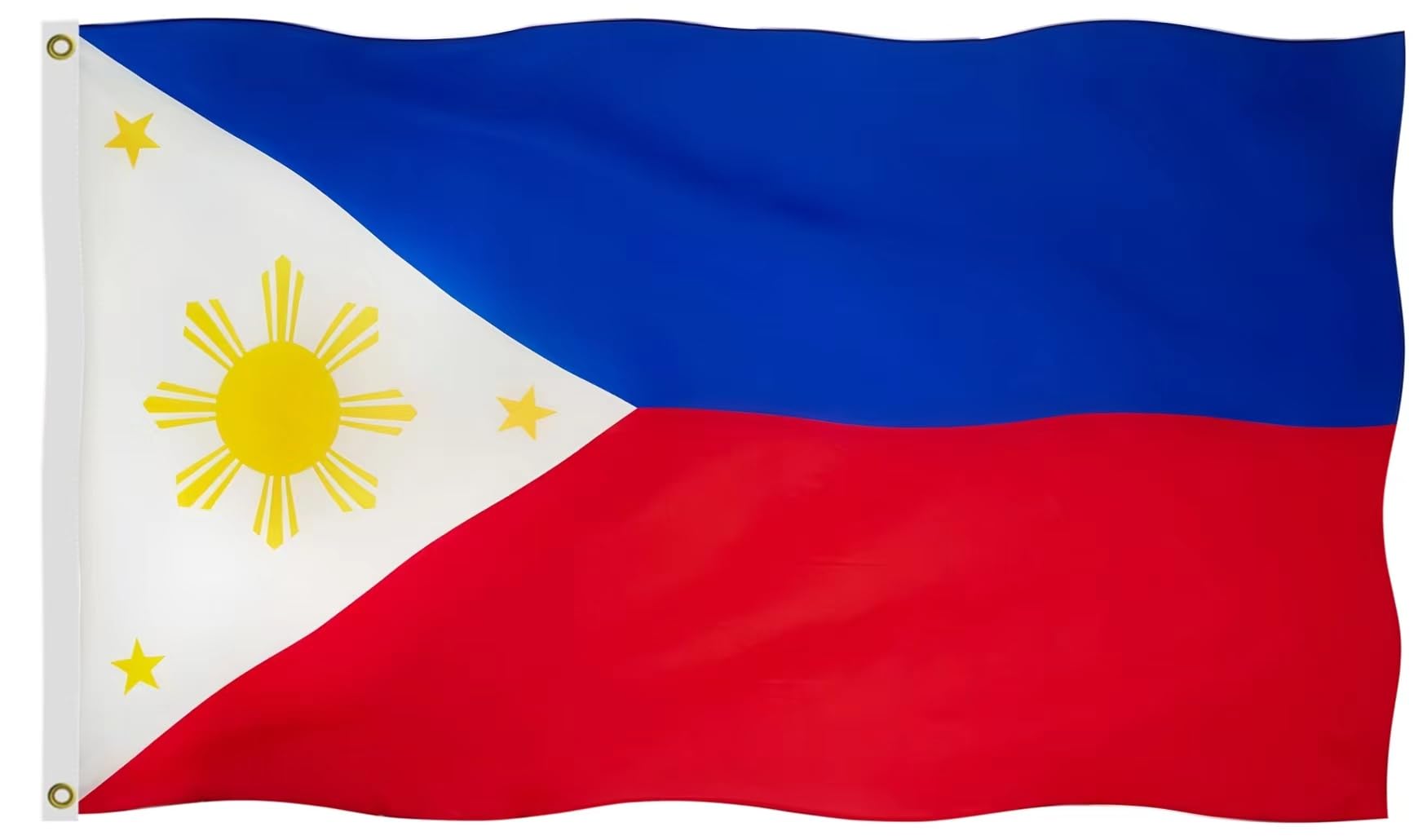 Philippines Flag 5X8 FT, Outdoor Polyester Flags, Double Stitched Philippine National Flags with Brass Grommets and Stronger Header. (5X8)