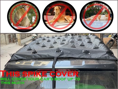 Image of Car Protection Cover 12ft Length 55 Inch Width from Dogs, Pets and Animal Complete Protection Car Cover for Both roof and Bonnet Attach Full Universal Sedan Hatchback Cars