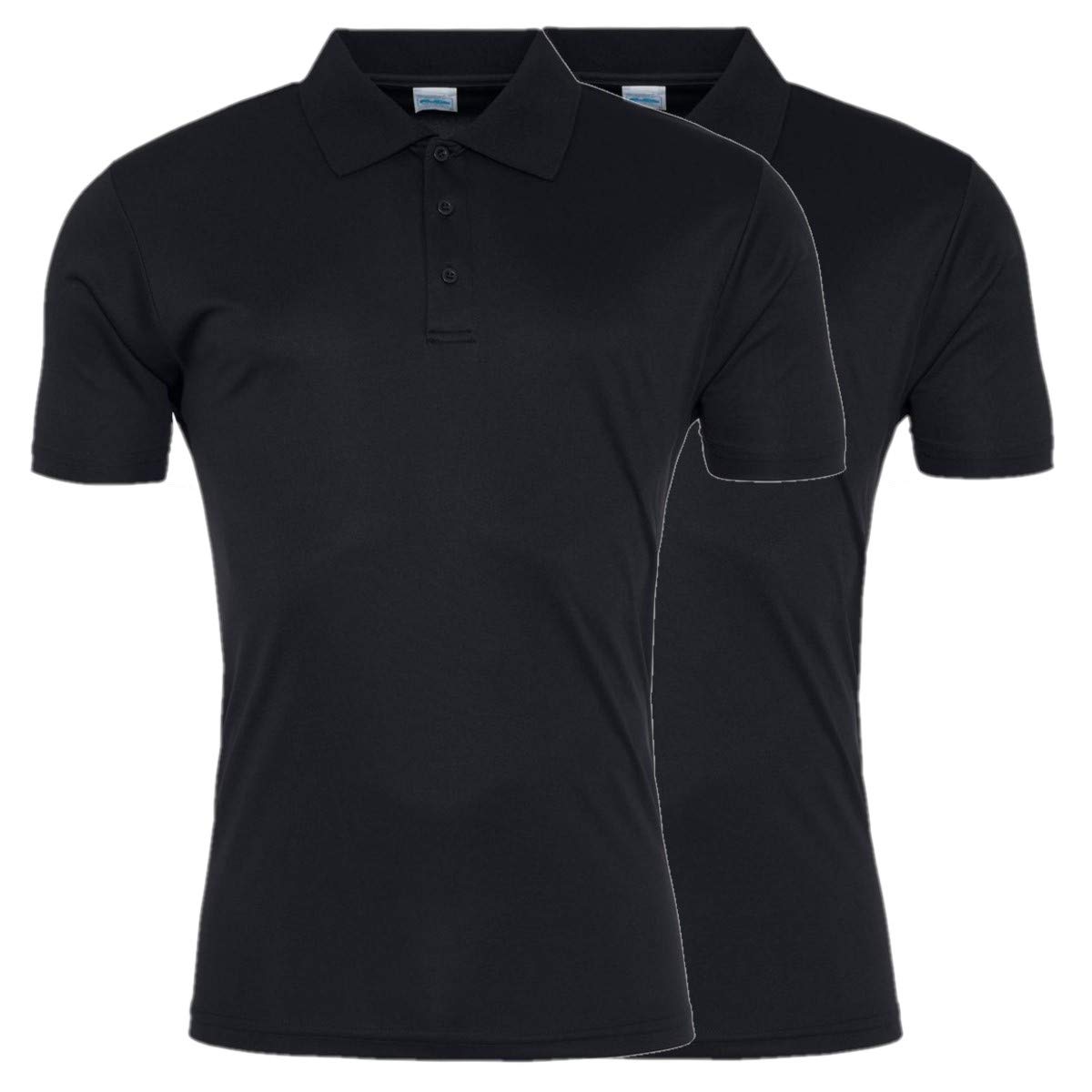 AWDis Just Cool JC021 Cool Smooth Polo 2 Pack - Jet Black - Large
