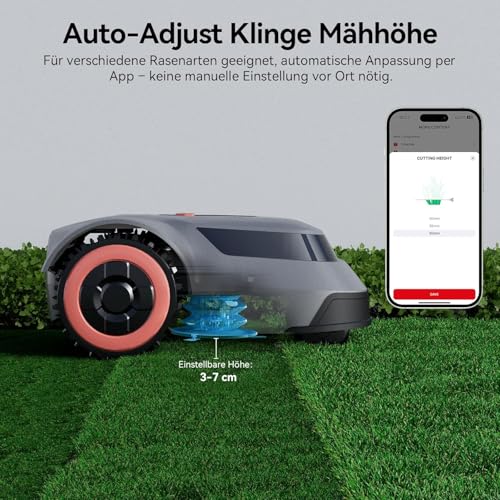 Vozascly Mähroboter Rasenmäher Roboter Akku-Rasenroboter, Kabelbruch Finden Automatisch bis 800 m² Rasenfläche Automatisch Aufladefunktion, mit APP – Bild 6