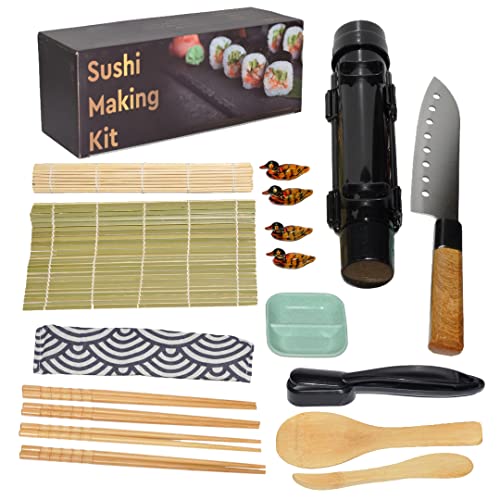 BEYMARA Kit sushi, ideal para principiantes en hacer sushi en casa como un profesional,17 utensilios...