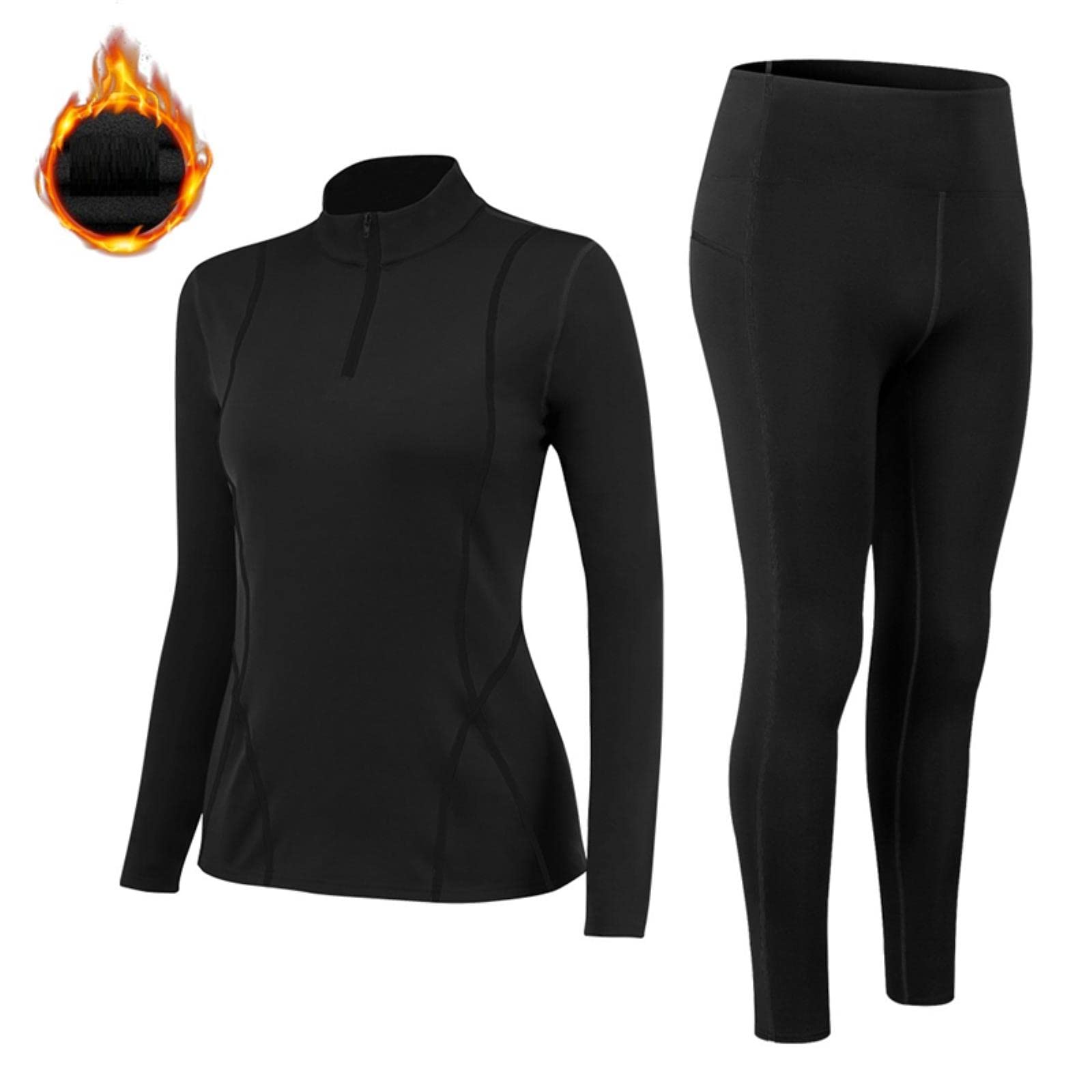 Intimo Termico Donna Dolcevita Set Pile Sottile Fitness Shapewear Elastico Stretto Abbigliamento Femminile Canottiere e Mutande