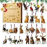 2025 Natale Animale Avvento | 2D acrilico 24 giorni – Advents conto alla rovescia calendario ornamenti per casa, porta anteriore, ufficio, soggiorno, camera da , , giardino cortile