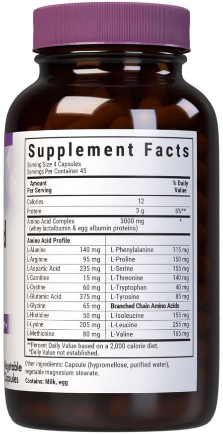 Bluebonnet Amino Acid 750 mg Vitamin Capsules, White, 180 Count image 2