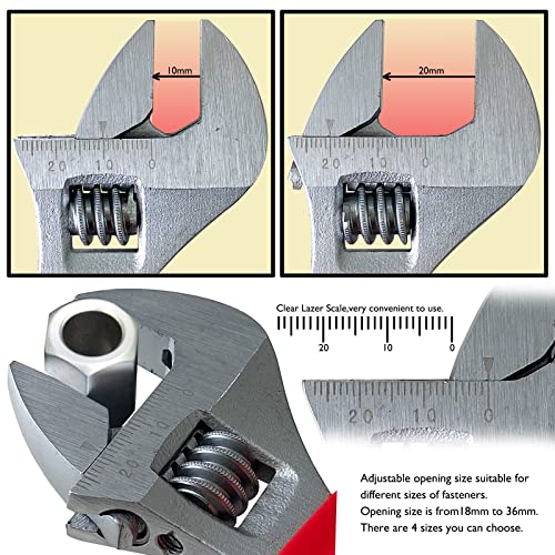 WEDO Insulated Adjustable Wrench 10", VDE 1000V Adjustable Injection Spanner, Electricians Safety Wrench - Image 3