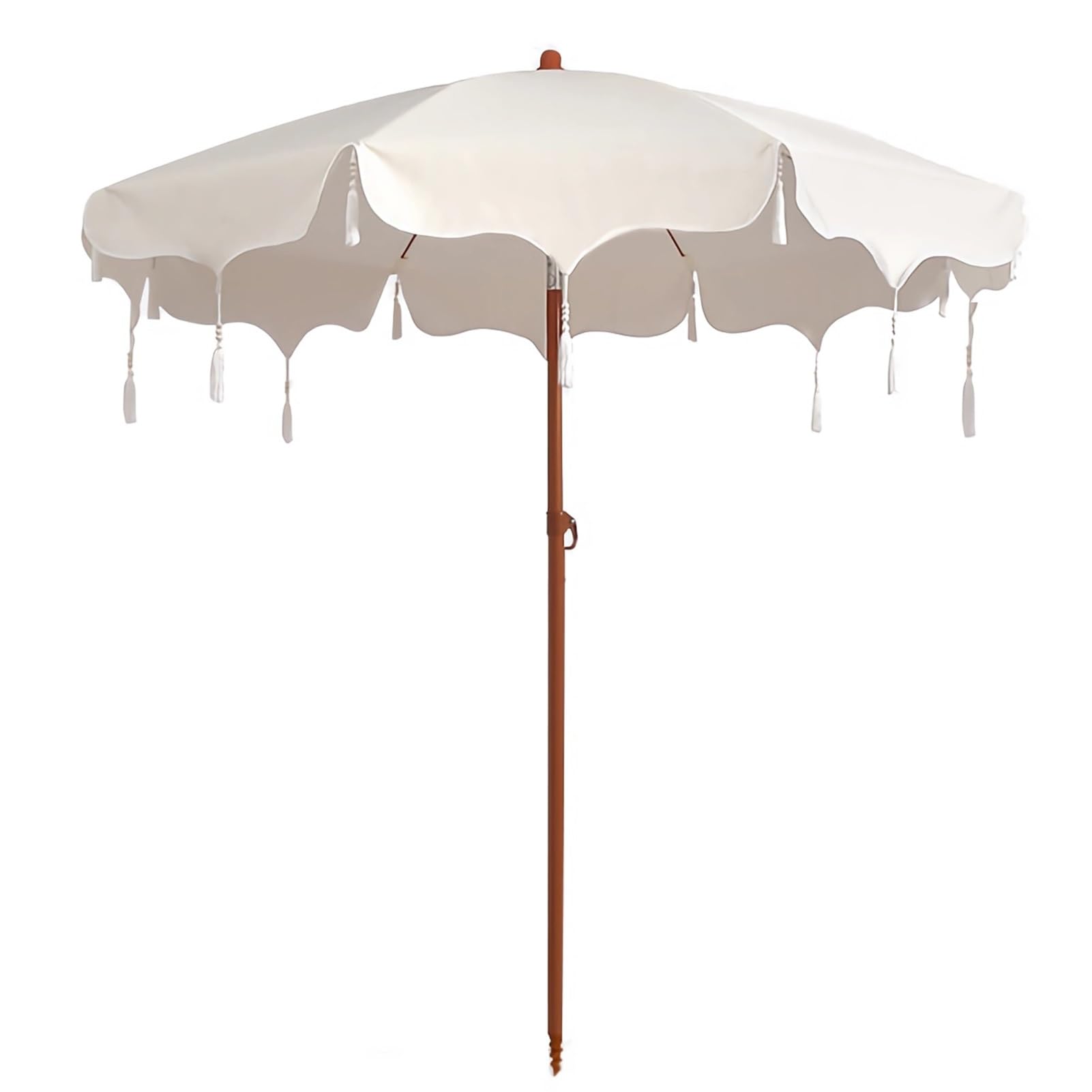 Ombrellone da Spiaggia con Frange, ombrellone da giardino inclinabile,decorativo da esterno per bordo piscina, balcone e giardino