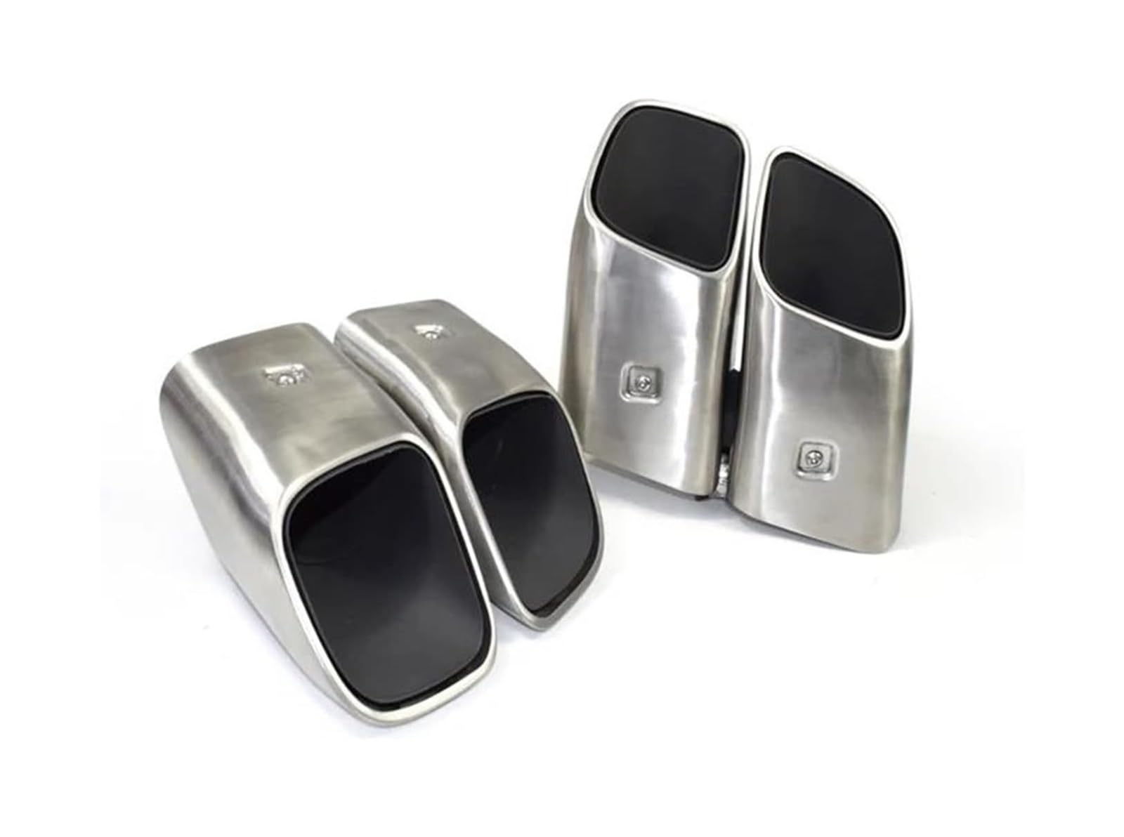 Tubo Escape Coche Para Macan Para Turbo 2014-2020 Silenciadores Punta Escape Punta Cuadrada Tubo Escape Terminales De Escape Silenciador Tubo Para Extremo De Escape(Silver a)